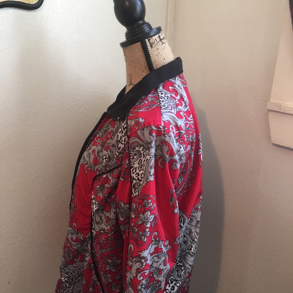 Vintage 80s Kim Rogers Full Zip Floral Jacket - Picture 4 of 7